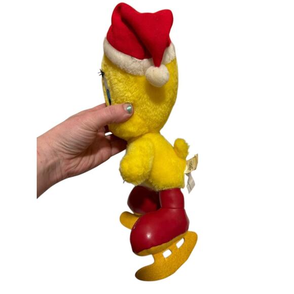 Looney Tunes 1997 Tweety Ice Skating Christmas Hat Stuffed Plush Doll Toy 10” - Picture 9 of 11